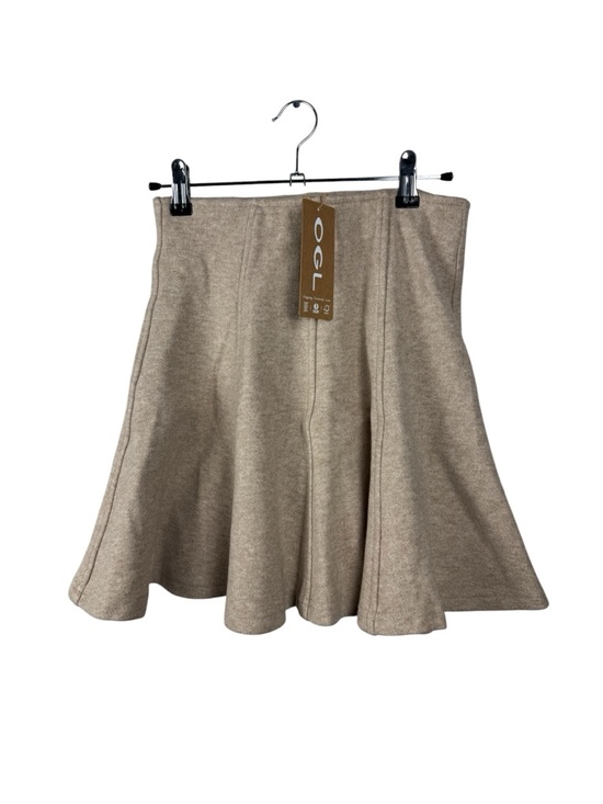 OGL Dresses & Skirts - OGL Heather Oatmeal Beige Tan Flare Hem Mini Skirt